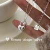 Venta al por mayor de joyería de plata Dongdaemun Corea S925 Plata de Ley Candado de Corazón Collar Creativo Simple Diseño de Nicho Ins