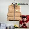 Colete de penugem de ganso transfronteiriço para outono e inverno, com gola alta, comprimento curto, design unissex, modelagem solta, versátil, sem mangas e disponível em várias cores para sobreposição