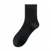 Calcetines para hombre de algodón de caña media para primavera y otoño, malla de algodón absorbente de sudor, desodorantes, calcetines negros de negocios para hombre, venta al por mayor, caña larga