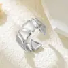 Anel Aberto Splicing Coração Europeu e Americano Mais Vendido Design Personalizado Luxo Acessível Aço Inoxidável Banhado a Ouro 18K para Mulheres