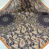Pañuelo de Seda Negro y Rojo para Mujer, Pañuelo Cuadrado Delgado de Seda para Primavera y Otoño, Estampado Paisley, Bufanda de Seda de Morera para Mujer, 53cm