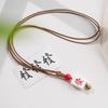 Collar Trenzado de Cerámica Jingdezhen para Mujer, Estilo Retro, Cadena para Clavícula Mahjong Estilo Chino Nuevo, Cordón Accesorios Tendencia Nacional de Lujo Ligero