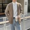 Cárdigan de Punto con Empalme a Rayas Ins Japonés y Coreano Atractivo Obaya Atractivo Suéter Chaqueta Delgada para Hombre Primavera y Otoño 2024