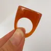 Joyería de Estilo Europeo y Americano, Anillo Cuadrado y Redondo de Acrílico con Diseño de Nicho, Moda de Gama Alta, Anillo Elegante y Versátil para el Dedo Índice