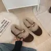 Otoño 2026 Nuevo Estilo Pequeña Fragancia Punta Redonda Planos de Piel Zapatos de Mujer Diseño Retro con Sentido Moda Versátil Más Terciopelo Zapatos de Una Sola Pieza