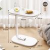 Mesa de noche de madera simple transfronteriza para dormitorio, mesa auxiliar móvil perezosa para sofá, mini mesa de café de madera maciza para apartamento pequeño