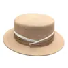 Estilo Nuevo Otoño e Invierno Sombrero Francés de Copa Plana y Ala Plana Sombrero Británico Retro de Ala Pequeña Sombrero Sencillo de Viaje para Hombres y Mujeres