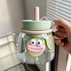 Vaso de Agua para Niñas, Popote de Verano de Aspecto Elevado, Vaso de Gran Barriga, Colador de Té de Gran Capacidad, Resistente a Altas Temperaturas, Lindo Vaso de Plástico para Hacer Té