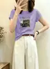 Camiseta de algodón acanalado de 220 g para mujer, Guangzhou Trece Líneas, top ajustado de manga corta, venta al por mayor de verano, disponible para dropshipping