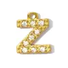 Pingente DIY Letra Zircônia Microincrustada Estilo Francês Aço Titânio Feminino Inglês A-Z Aço Inoxidável Colar Brincos Joia Pingente