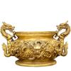 Quemador de Incienso de Cobre para Uso Doméstico, Ofreciendo Adoración a Buda, Quemador de Incienso de Nueve Dragones, Quemador de Incienso para Interiores, Adorno, Dragón Jugando con Perlas, Cuenco del Tesoro