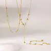 Collar en forma de Y con incrustaciones de diamantes estilo Ins, Diseño de nicho de lujo ligero con múltiples piedras de circonita, Juego de joyas para suéter de acero inoxidable, Pulsera, Collar