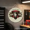 Letrero Personalizable de Barbería Estilo Brooklyn Nueva York Decoración con Cuerda Pintura 20/30cm Pintura Redonda de Placa de Estaño