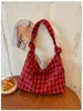 Bolso de hombro para mujer con diseño de nicho, gran capacidad, adecuado para estudiantes que van a clase, nuevo modelo 2026, bolso tote de cuadros, moderno
