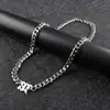 Rich brian siete hermano mayor hip-hop collar cubano personalidad masculina europea y americana cadena para la clavícula joyería gruesa de acero inoxidable