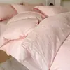 Conjunto de Quatro Peças Jacquard de Algodão Puro Classe Alta, Capa de Edredom Jacquard de Cetim Simples e Luxuosa, Lençol de Cama, Conjunto de Roupa de Cama 4