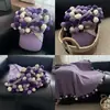Manta com Estampa de Buquê de Rosas Pronta, Manta Tricotada à Mão, Presente de Feriado, Manta para Sofá, Personalização de Fabricante Transfronteiriço