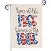 Popular Bandera de Jardín del Día de la Independencia de Amazon Perro Estrella Estampado Material de Lino Bandera Decorativa Americana para Exteriores