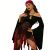 Camisa Pirata Retro Medieval para Mujer Venta al por Mayor Transfronteriza Disfraz Cosplay Atuendo de Halloween para Actuación Rey Pirata