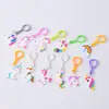 Chaveiro de unicórnio de desenho animado da Amazon, pingente de cavalo arco-íris de borracha macia em PVC, joia, pequeno presente, brinquedo em estoque