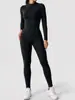 Bodysuit de Yoga de Manga Larga con Cremallera, Estilo Nuevo Transpirable, Forro Polar, Adelgazante, Fitness, Chica Atrevida, Transfronterizo Europeo y Americano
