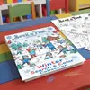 Póster para colorear de compra directa transfronteriza, libro para colorear con temática de escena de nieve invernal, libro de dibujo para niños, álbum de colorear de exploración divertida