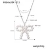 Collar para Clavícula Rueda de la Fortuna Lazo Conchas Shijia Perlas Circonita Acero de Titanio Chapado Eléctrico PVD Oro Real Joyería que No se Desvanece para Mujeres