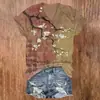 Blusas de manga corta para mujer transfronterizas, camisetas de cuello en V para mujer con diseño estilo chino y estampados florales, impresión 3D, disponibles para venta al por mayor a partir de una pieza