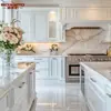 Armários de Madeira Maciça Personalizados de Fábrica para a Casa Toda Estilo Americano Europeu Cozinha Cozinha com Ilha Francesa Armários de Cozinha Estilo Creme Personalizado Geral