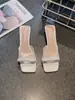 Sandalias cuadradas de estilo francés, tacones altos de tacón fino para mujer, nueva colección de verano 2026, diseño de lazo, sandalias de meter