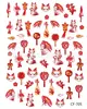 Pegatinas Calcomanías para Uñas Portátiles Panda Mariquita de Siete Estrellas Tortuguita Colección Linda Cuadrícula Completa Linda Pegatinas para Uñas DIY