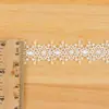Bricolaje Hecho a Mano Poliéster de Seda Soluble en Agua Bordado Vestido de Novia Blanco Lolita Código de Barras Bilateral Encaje Pequeño Accesorios para Ropa Interior