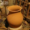 Novo vaso de flores secas estilo Zen chinês, vaso rústico de cerâmica para arranjos florais, decoração vintage para sala de estar, vaso de terracota estilo antigo para suculentas