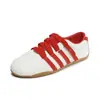 Otoño 2026 Nuevos Zapatos de Entrenamiento Alemanes de Cuero Genuino Color Bloque Retro para Mujer Zapatos Blancos Versátiles de Velcro Zapatos Deportivos Casuales