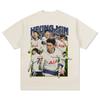 Camiseta de manga corta estampada de fútbol americano retro Hueng-Min Son Sudadera con capucha de cuello redondo pesado que combina con todo
