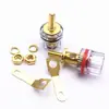 Varilla de Cobre Chapada en Oro Amplificador de Potencia Altavoz Audio 520 Transparente de Cristal Terminal de Unión Medio Enchufe Banana de 4 mm para Altavoz