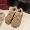 Zapatos de algodón cálidos de invierno para mujer con forro de lana de cordero, forro polar para las cuatro estaciones, nuevo estilo 2026, con cierre de velcro, suela gruesa y adecuados para uso en exteriores