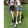 Estilo Americano Chica Sexy Short de Mezclilla Culottes para Mujer Verano 2024 Nuevo Diseño Sentido Cintura Alta Ajustado A-line Pantalones Calientes Modernos