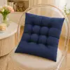Cojín cuadrado de poliéster-algodón para todas las estaciones, almohadilla gruesa para silla de oficina, almohadilla para silla de dormitorio, resistente al desgaste, cálido, con correas, almohadilla para silla de comedor