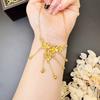 Colar de Flor de Ouro Areia Vietnamita para Mulheres, Enfeites Decorativos de Ouro Falso para Noivado, Joias de Ouro de Imitação de Novo Estilo Chinês que Não Desbotam Facilmente