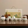 Juego de Té de Servicio Rápido Estilo Chino Tradicional para Eventos Comunitarios, Aperturas de Centros Comerciales a Gran Escala y Souvenirs - Caja de Regalo Portátil con Logo