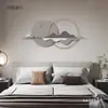 Pintura de Decoração de Parede Estilo Chinês, Peça de Pendurar para Cabeceira de Quarto em Metal, Decoração de Parede Tridimensional para Fundo de Sofá, Arte em Ferro de Hotel por Metabo