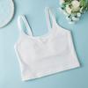 Camiseta interior tipo chaleco de algodón 9-12 con copas en el pecho, top sin mangas de cuello redondo para niñas, adecuado para estudiantes, ropa de verano