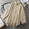 Nueva Camisa de Pana Primavera 2023 para Mujer de Manga Larga Apilada Estilo Coreano de Longitud Media con Mangas de Murciélago Chaqueta Versátil