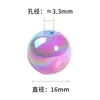 Cuentas Acrílicas con Agujero Recto, Cuentas Redondas de Color Crema Recubiertas con Color UV, Accesorios Hechos a Mano para Joyería DIY, Cuentas Sueltas al por Mayor