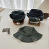 Sombrero de pescador para niños, primavera, estilo coreano, versátil, sencillo, para lavabo, para niñas, de viaje, de mezclilla lavada y resistente al sol.