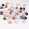 Estilo Invierno Perforado Bola de Felpa Piel Sintética de Conejo Cuentas Espaciadoras Pulsera DIY Cadena para Teléfono Llavero Accesorios Cuentas Sueltas