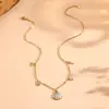 Colar com Pingente de Concha de Animal Marinho de Verão Fresco Luxo Leve Transfronteiriço Aço Titânio Não Desbota Colar de Concha