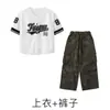 Ropa Trendy de Hip Hop Street Dance para Niños y Niñas Ropa de Marca Holgada Trendy Hip-Hop Camisas de Béisbol Ropa de Rendimiento Ropa de Rendimiento para Niños