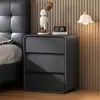 Mesita de noche color crema, diseño simple y moderno, acabado en piel, pequeña y ultradelgada (20 centímetros), gabinete de almacenamiento minimalista